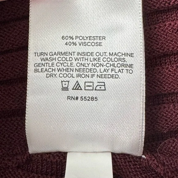 Burgundy Ribbed Knit Maxi Dress Long Sleeve Slim Fit Bodycon Elegant Evening XS - Picture 10 of 11